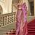 Multi color satin weaving print saree