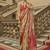 Multi color satin weaving print saree
