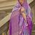 Lavender satin weaving print saree