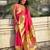 pink paithani silk blend zari motifs saree with contrast blouse
