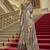 Grey satin weaving print saree