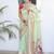 green paithani silk blend zari motifs saree with contrast blouse