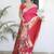 rani pink paithani silk blend zari motifs saree with contrast blouse