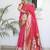 rani pink paithani silk blend zari motifs saree with contrast blouse