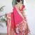 rani pink paithani silk blend zari motifs saree with contrast blouse