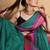 turquoise silk blend saree with striking pallu & blouse