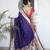 violet paithani silk blend zari motifs saree with contrast blouse