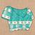 teal paithani silk blend zari motifs saree with contrast blouse