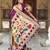 wine paithani silk blend zari motifs saree with contrast blouse