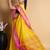 yellow silk blend saree with striking pallu & blouse