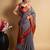 grey silk blend saree with striking pallu & blouse