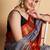 grey silk blend saree with striking pallu & blouse