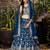 Mesmerizing Dove blue zari and sequins embroidered Dola Silk Jacquard indian wedding designer lehenga dress