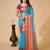 sky blue woven semi cotton saree
