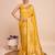 yellow gold jari weaving silk blend saree