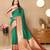 green all over zari motifs silk blend saree with contrast pallu