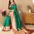 green all over zari motifs silk blend saree with contrast pallu