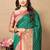 green all over zari motifs silk blend saree with contrast pallu
