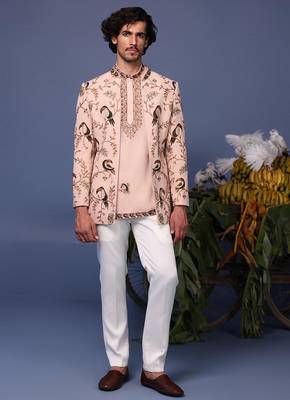 Ahan macaw pink jodhpuri set 1