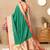 green all over zari motifs silk blend saree with contrast pallu