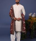 Tajdaar ivory kurta set