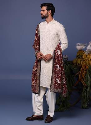Tajdaar ivory kurta set 2