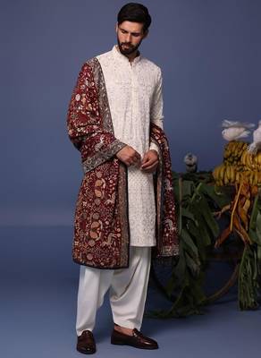 Tajdaar ivory kurta set 4