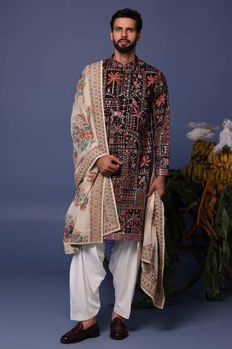 Gulzar black kurta set