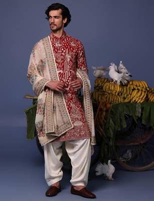 Nazm maroon kurta set 2
