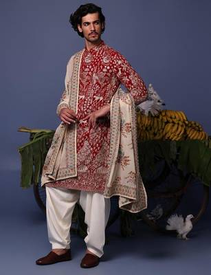 Nazm maroon kurta set 3
