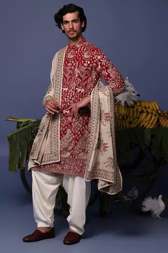 Nazm maroon kurta set