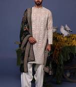 Faiz beige kurta set