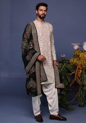 Faiz beige kurta set 4