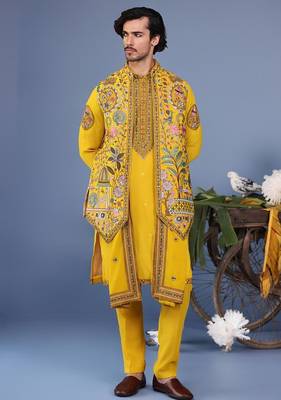 Gulistan haldi kurta 1 jacket set 1