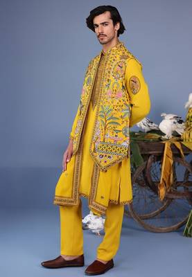 Gulistan haldi kurta 1 jacket set 2
