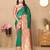 green all over zari motifs silk blend saree with contrast pallu