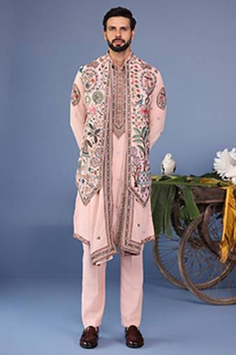 Abeer pink kurta 1 jacket set