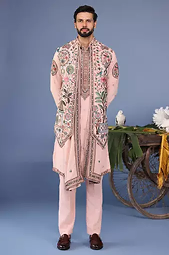 Abeer pink kurta 1 jacket set