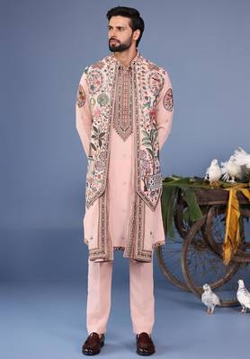 Abeer pink kurta 1 jacket set 2