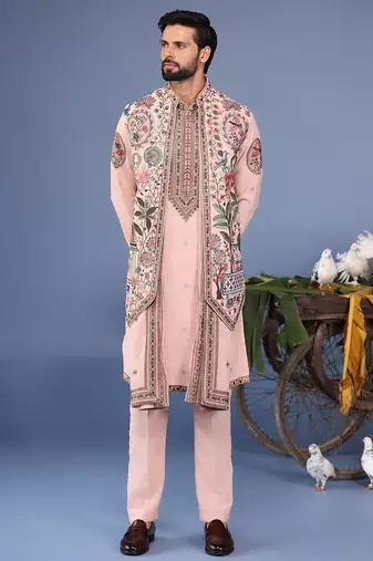 Abeer pink kurta 1 jacket set