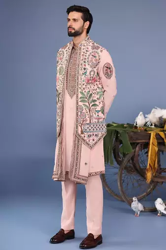 Abeer pink kurta 1 jacket set