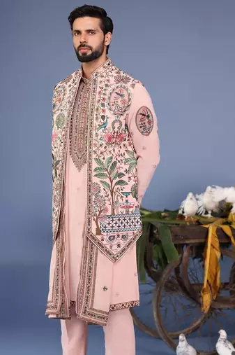 Abeer pink kurta 1 jacket set