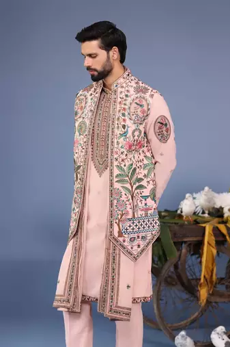 Abeer pink kurta 1 jacket set