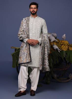 Alif Grey kurta set 1
