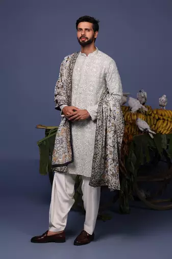 Alif Grey kurta set