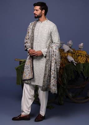 Alif Grey kurta set 3
