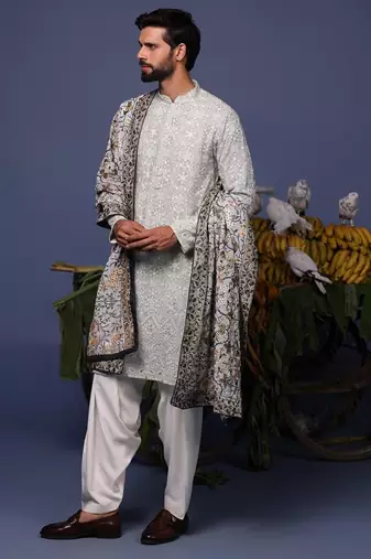 Alif Grey kurta set