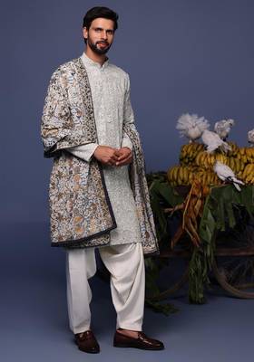 Alif Grey kurta set 4