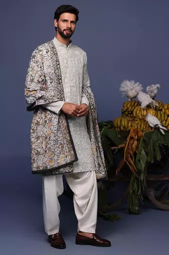 Alif Grey kurta set