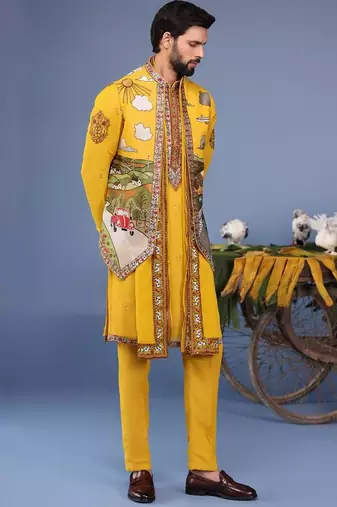 Musafir haldi kurta 1 jacket set